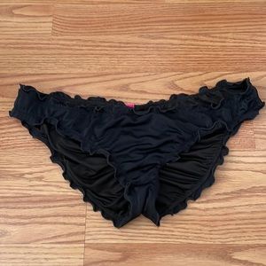 Black cheeky ruffle bikini bottoms